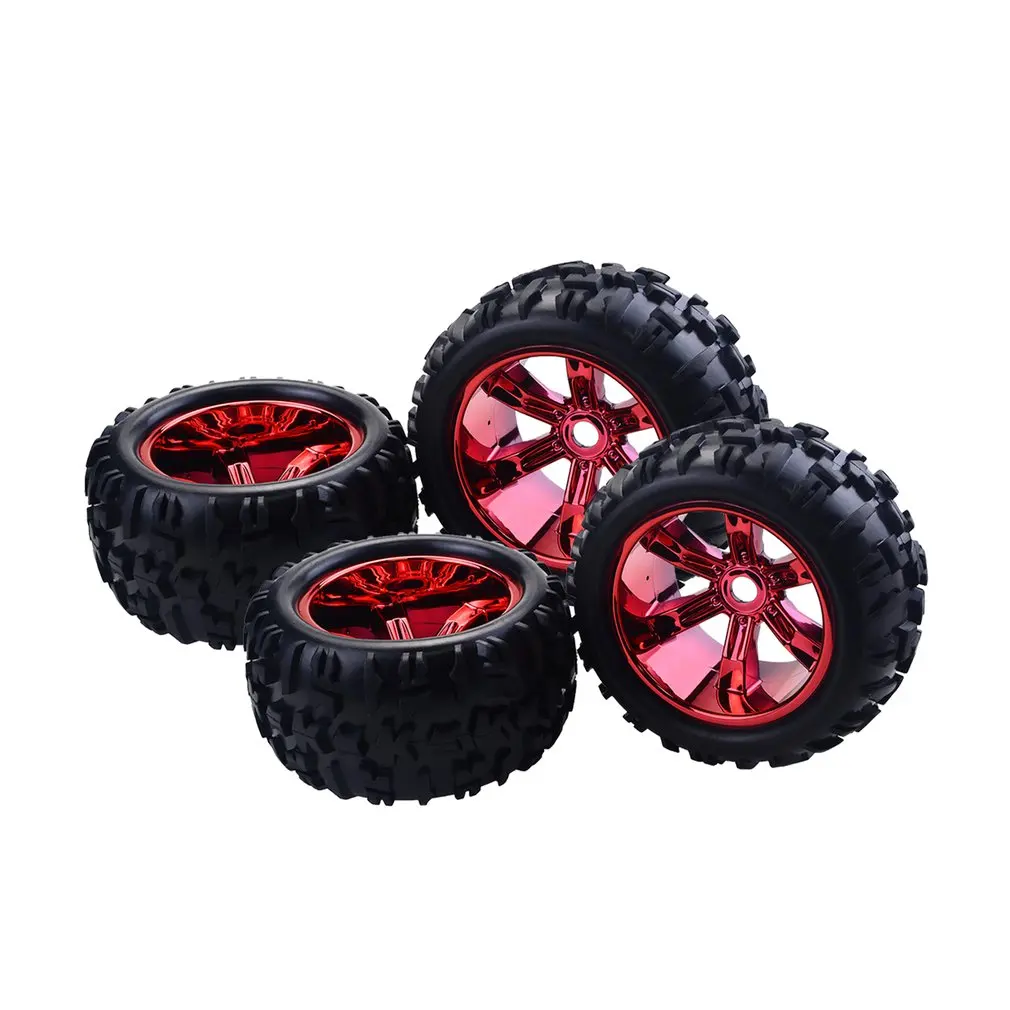 4 шт. RC колеса автомобиля обод шины для Redcat Hsp Kyosho Hobao Hongnor Team Losi GM HPI 1/8 Truggy монстр грузовик резиновый шины 17 мм Шестигранная