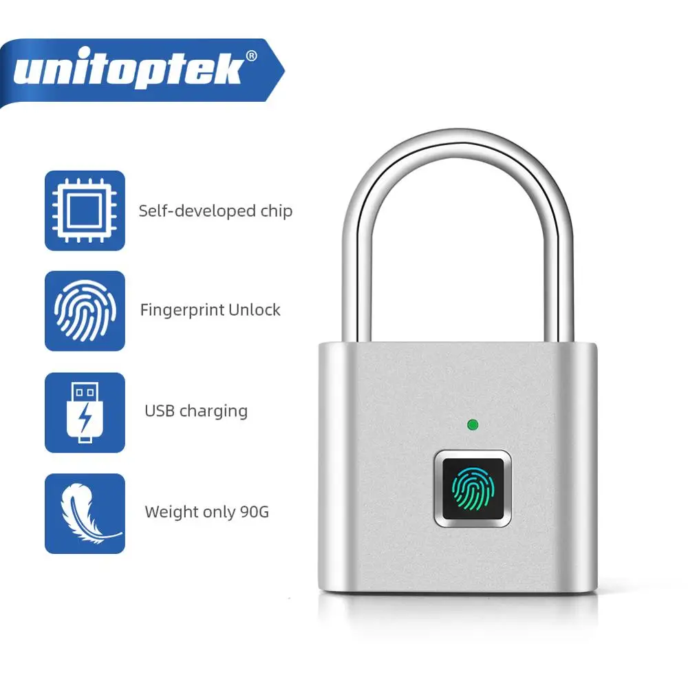 Бесключевой Умный Замок для двери USB Перезаряжаемый замок отпечатков пальцев