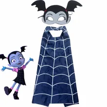 Детский костюм вампирина, плащ на Хэллоуин, костюм для девочек, маска вампира, Детская повязка на голову с героями мультфильмов, аксессуары для костюмированной вечеринки для девочек