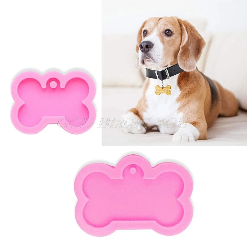 Resin Mold Crafting-Tools Keychain Pendant Dog-Bone-Shaped Silicone DIY Dog-Tag