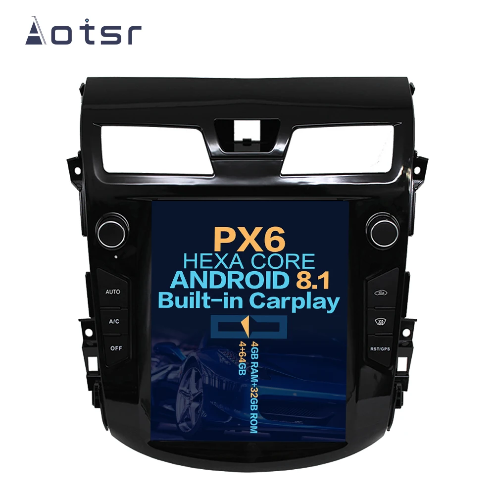 Perfect Aotsr Tesla 10.4“ Android 8.1 Vertical screen Car DVD Multimedia player GPS Navigation For NISSAN Teana 2013-2018 stereo carplay 0