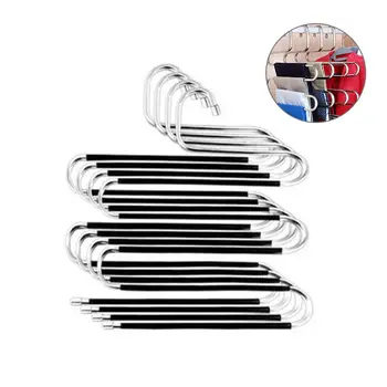 

5 Layers Pants Storage Rack Cloth Holder Stainless Steel S Shape Multilayer Storage Cloth Hanger MultiFunctional Clothes Hangers