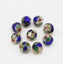  Favorite Pearl Jewelry New 8mm Multicolor Cloisonne Thread Round Beads DIY Enamel Wire Inlay Loose Beads DIY Handmade Women Gift 