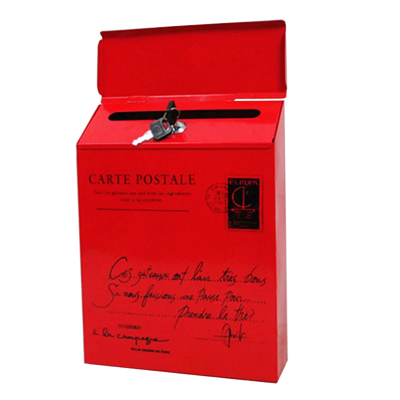 

Lockable Post Box Waterproof Outdoor Metal Post Box Letter Mailbox Wall Mounted Lockable 2 Keys Mail Box