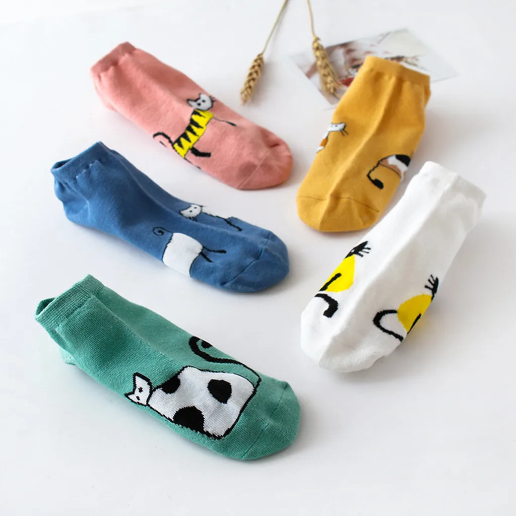 1 пара унисекс смешанные цвета удобные Нескользящие с рисунком короткие чулки