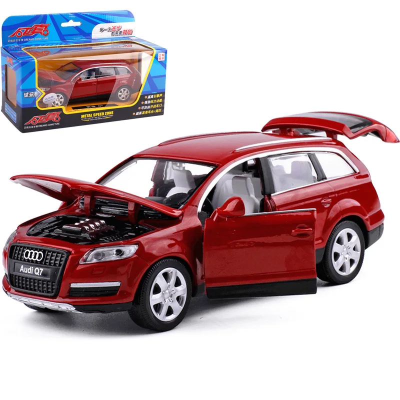 

1/32 Diecasts Toy Vehicles Alloy Aodi Q7 Car Model Premium SUV Pull Back Acousto-optic Children's Vehicle Model Toys ForChildren