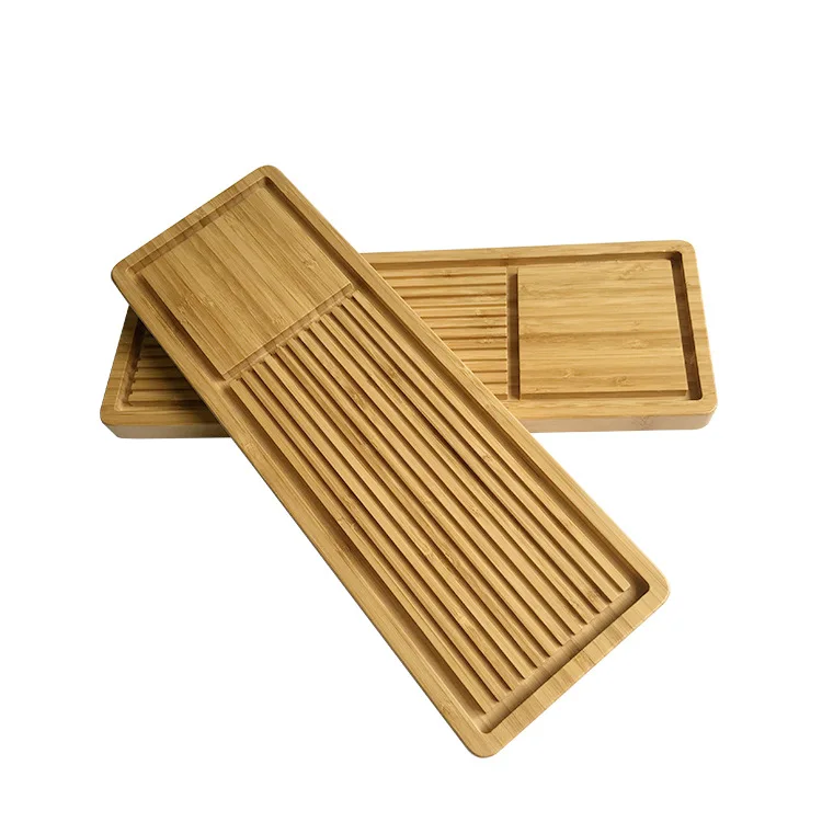 Simple Bamboo Tea Table Tea Tray Household Rectangular Kung Fu Small Tea Tray Japanese Style Bamboo Tea-tray Small Tea Sets Sauc