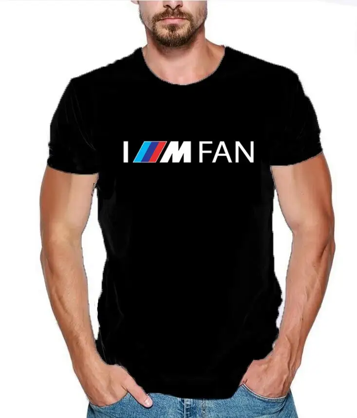 Летняя мужская футболка 2019 модная с логотипом I'm FAN M power Забавный принт из 100%