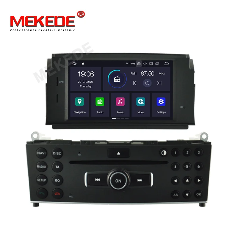 Clearance HD Android 9.0 Car DVD For Benz C Class C200 C180 W204 2007 2008 2009 2010 2011 Auto Stereo Radio Audio GPS Video Rear Camera 1