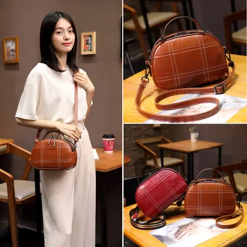 

Women's New Fashion High-End Western Style Small round Bag Wide Ribbon Shoulder Cross-Body Women's Bag