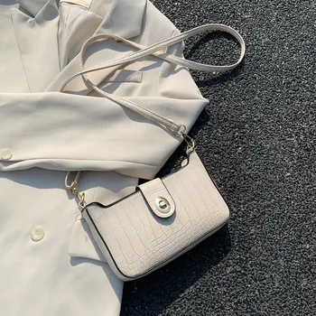 

Stone Pattern Small PU Leather Shoulder Bags For Women 2020 Summer Sweet Solid Color Handbags Female Travel Hand Bag