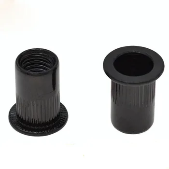 

M3 M4 M5 M6-M12 Flat head Knurled Riveting Nut Through hole Riveting Nuts Carbon steel Black