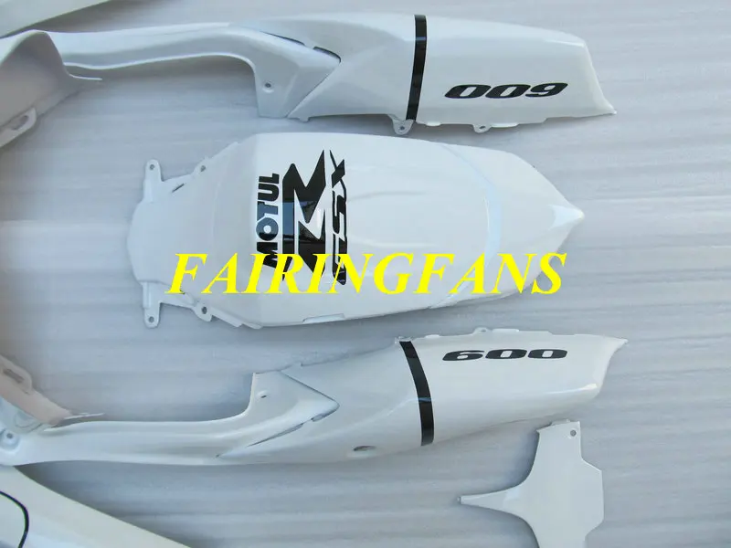 Литья под давлением обтекатель комплект для GSXR600 750 K8 08 09 GSXR 600 GSXR750 2008 2009 Белый Черный Обтекатели кузова+ подарки SA66