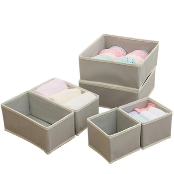 

6Pcs Nonwoven Multifunction Storage Boxs Drawer Divider Closet Box For Ties Socks Bra Underwear Clothing Organizer Storage Conta