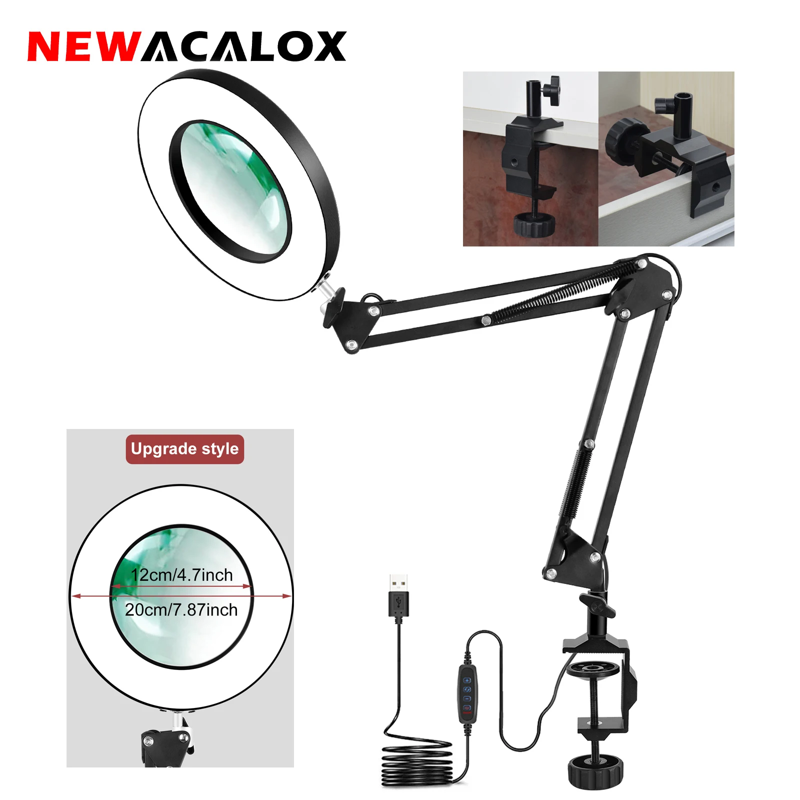 Magnifying Glass With Light And Stand 5x Lens Loupe 2-in-1 Desk Lamp &  Clamp 3 Color Modes For Hobby, Reading, Crafts Repair - Magnifiers -  AliExpress