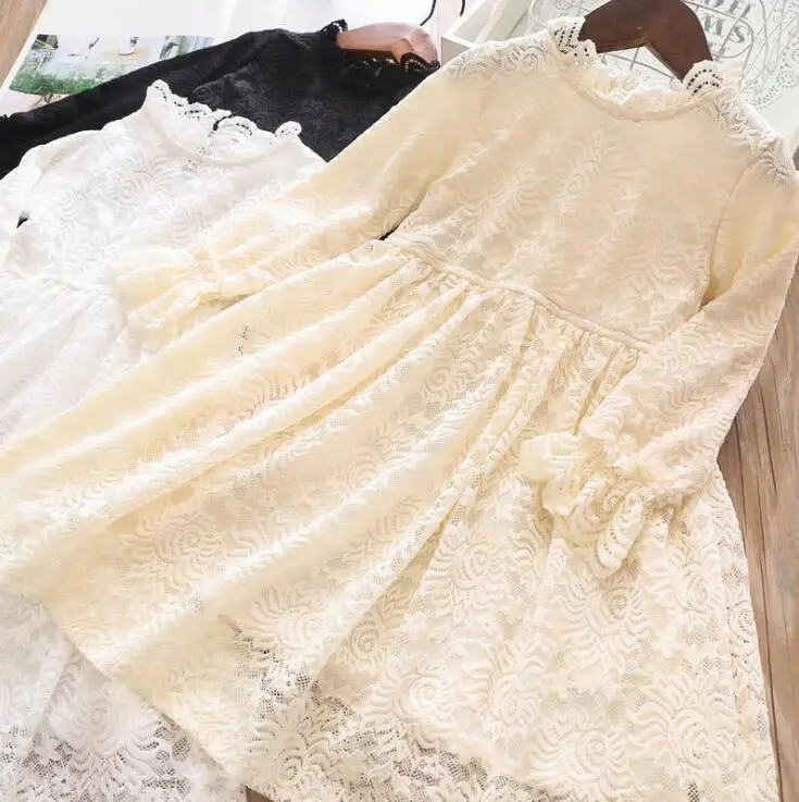 Новое Стильное кружевное платье для девочек, модные весенние платья для девочек 2-7 лет, HJ318