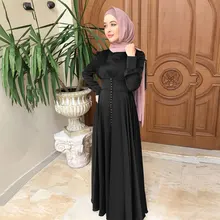 

Not Included Hijab Imitated Silk Beading Muslim Abaya Dress Women Folded Slim Waist Arab Islamic Robe New Turkey Ramadan Clothes
