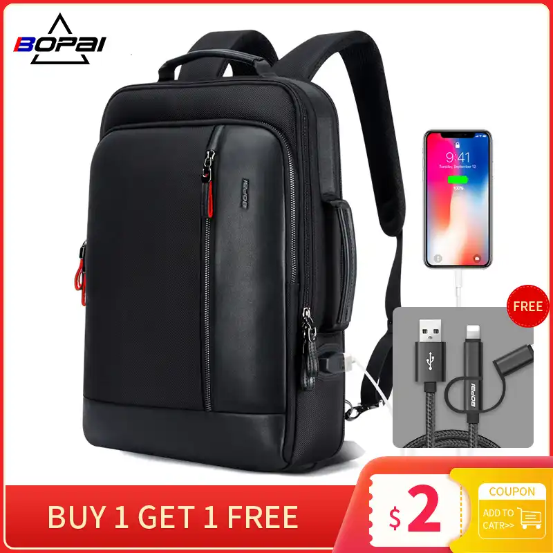 Negro Bopai Mochilas Para Portatiles Usb Mujer Mochilas Hombre Trabajo Mochila Portatil 15 Pulgadas Mochila Antirrobo Hombre Viaje De Negocios Impermeable Mochilas Mochilas Para Portatiles Y Netbooks