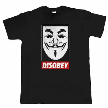 

Anonymous Mask Mens T Shirt - V for Vendetta Conspiracy Disobey