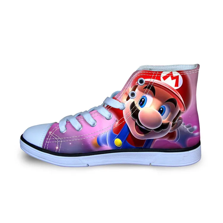 Nopersonality с принтами персонажей из мультфильмов и с изображением Марио Детские кроссовки светлые холщовые туфли для мальчиков и девочек дышащие детская обувь на плоской подошве со шнуровкой - Цвет: D1360AT
