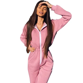 

Women Jumpsuit Hooded Long Sleeve Cute Sweatshirt Rompers Womens Jumpsuit High Waist Plus Size Rompers Autumn Winter New