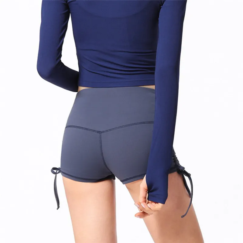 Женские шорты для йоги летние новые персиковые шорты дизайн на шнурке прочные спортивные шорты леггинсы для танцев фитнес шорты для йоги