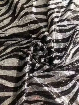 

Exquisite sequin wave pattern embroidery French mesh sequin dress fabric dress African lace wedding dress fabric 5 yards