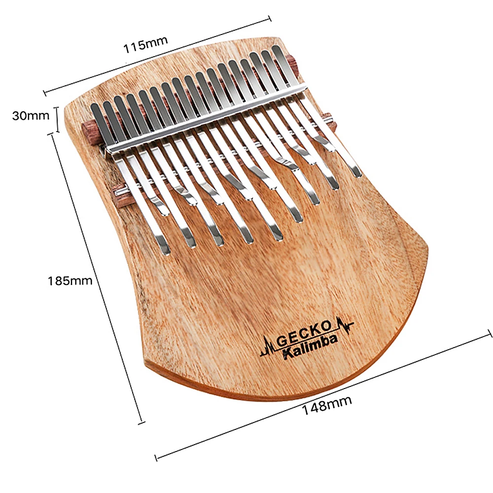 Kalimba com Instruções e Martelo Piano de Dedo Kalimba de 17 Tone Gecko Teclas Camphorwood Portátil Mbira c K17note - Image 4