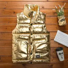 Осенне-зимний хлопковый жилет в британском стиле с серебряным пухом, жилеты для мужчин и женщин, яркие однорядные застежки, парный хлопковый жилет