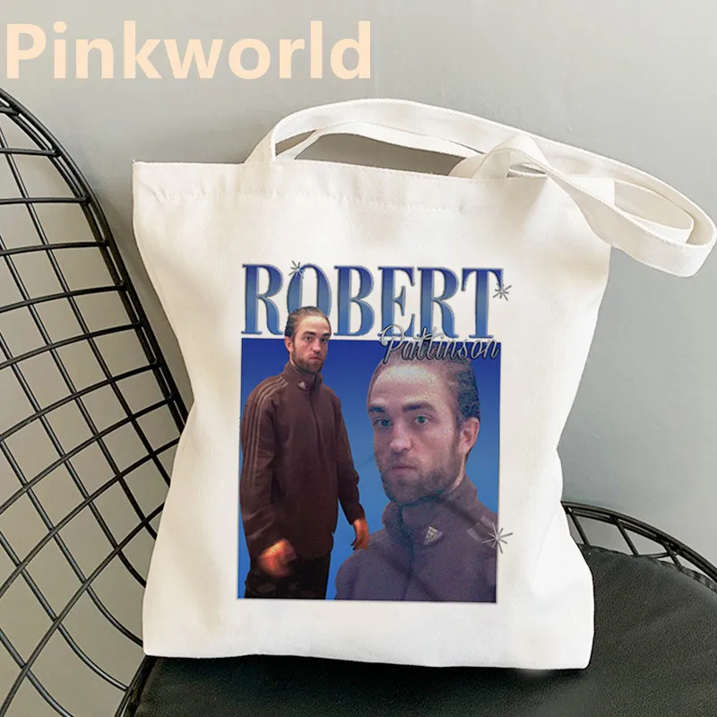 Robert Pattinson Standing Meme Print shopper bag black white women fashion shopper shoulder bags tote bag shopping bag tote bags