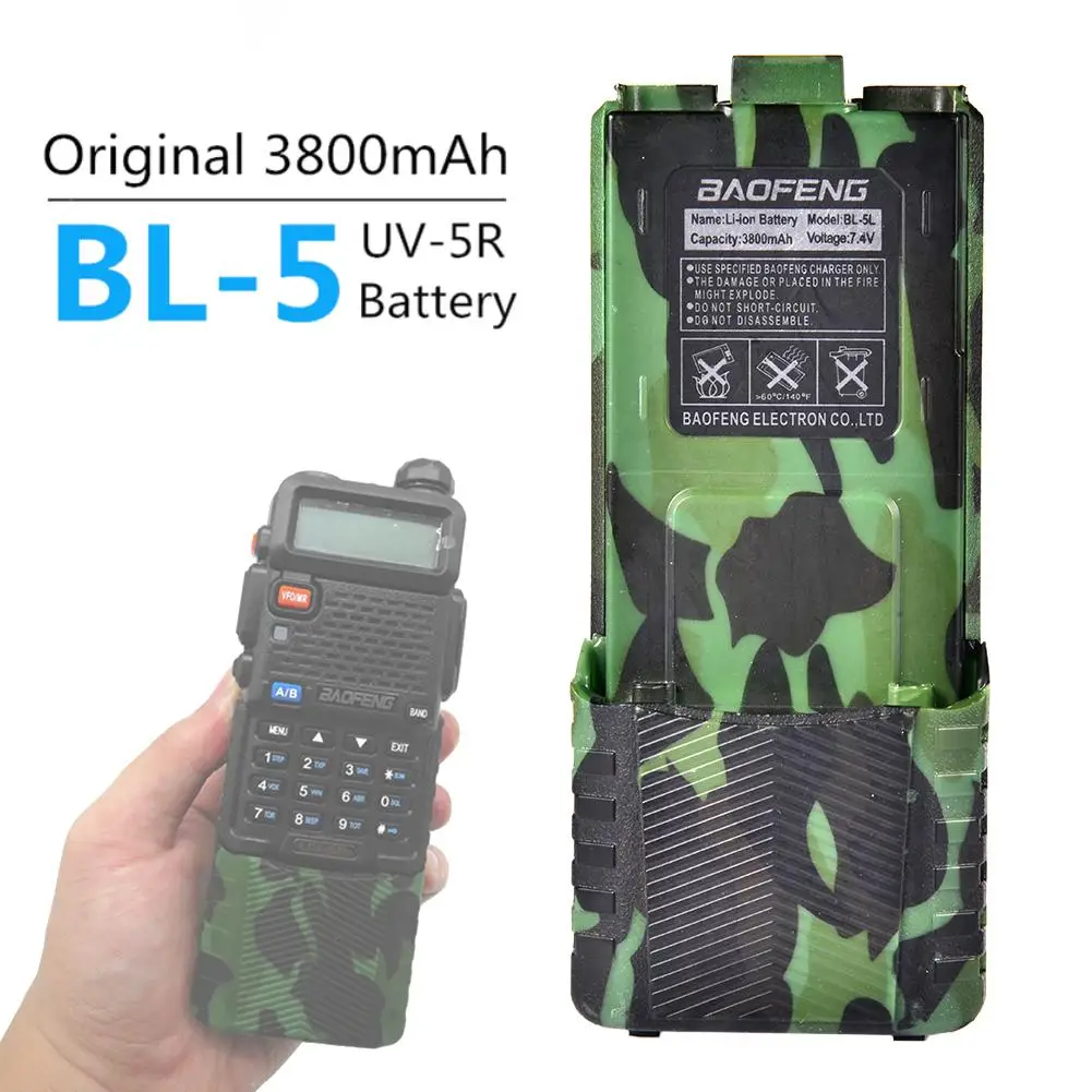 3800 мАч литий-ионная батарея для Baofeng Walkie Talkie UV-5R серии двухстороннее радио камуфляж