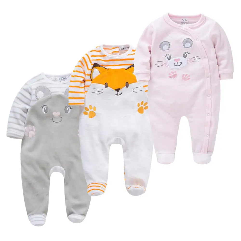 3pcs Warm Velvet vetements bebe de Newborn Baby Boys Jumpsuits Infant Baby Girls Clothes Toddler ropa bebes de Boy Pajamas