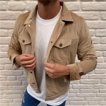 

Oeak Autumn Corduroy Jacket Men Fashion Retro Solid Color Casual Cotton Jacket Coat Men Streetwear Hip Hop Loose Jacket Male