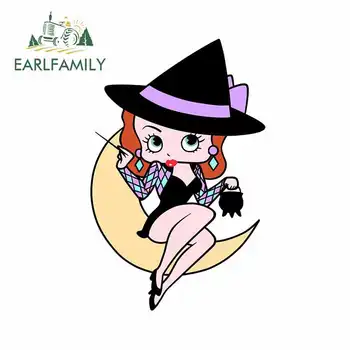 

EARLFAMILY 13cm x 8.3cm for Betty Boop Sitting on The Moon Car Stickers and Decals Fashion Fine Waterproof Funny Vinyl Decor