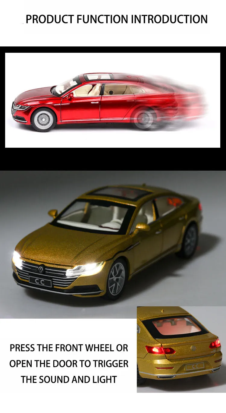 High Simulation Diecast Model Car CC 1:32 Metal Alloy Cars Lights Boys Toys Vehicles Gifts For Kids Children