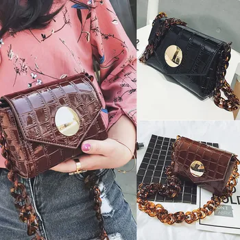 

Fashion Women Crossbody Waist Bag Shoulder Large Chain Stone Handbag Phone Bag