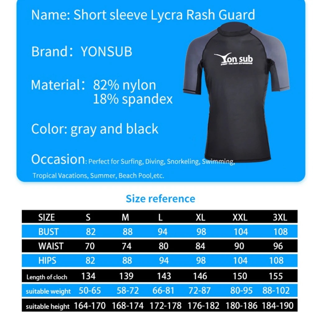 Men's UPF 50+ Short Sleeve Rash Guard Performance Fit Compression Sun Shirt for Swimming Surfing Paddle Boarding - Select Sizes