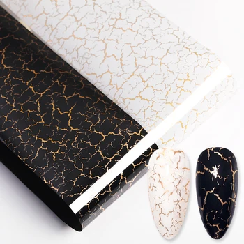 

1Roll Nail Foils Gold White Bright Marble Design Foil Paper Colourful Transfer Adhesive Sticker Nail Art Decor Summer Sliders
