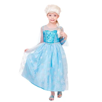 

Snow Princess Dress GIRL'S Fashion Blue Snowflake Shimmering Powder Dress Makeup Ball Garment Party Culture love live cosplay