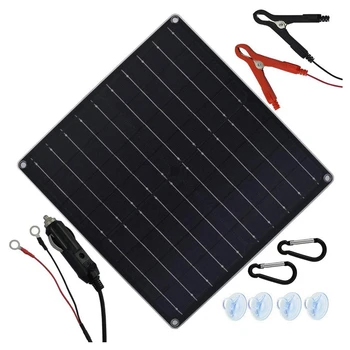

Solar Trickle Charger 20W 12V Solar Panel Car Battery Charger Portable Solar Battery Maintainer with Cigarette Lighter Plug & Al