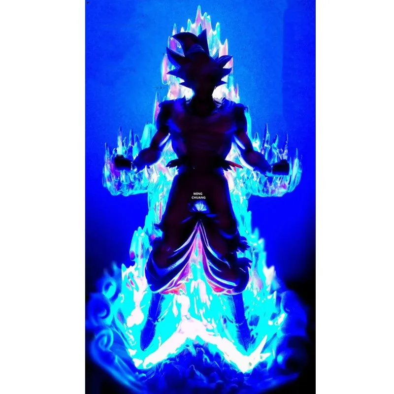 24" Dragon Ball Z Statue Son Goku Bust Migatte no Gokui Full-Length Portrait With LED Light GK Action Figure Toy BOX 60CM V443