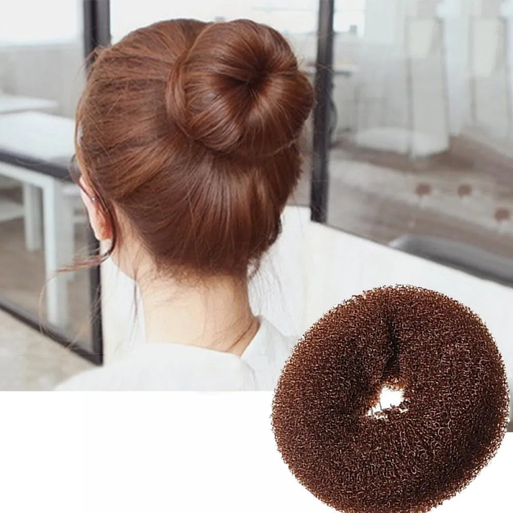 Модная женская коричневая резинка для прически пучок устройство для формирования прически пончик Updo Инструменты для укладки Корейская Прическа для девушек аксессуары для волос