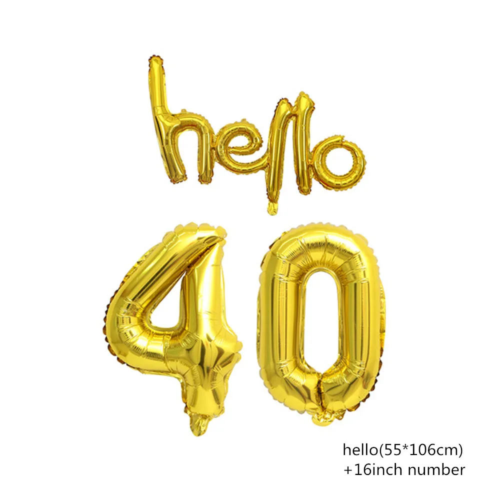 Черный золотой воздушный шар набор «С Днем Рождения» 40 лет воздушные шары 40 лет украшения на день рождения ура до 40 лет принадлежности для дня рождения