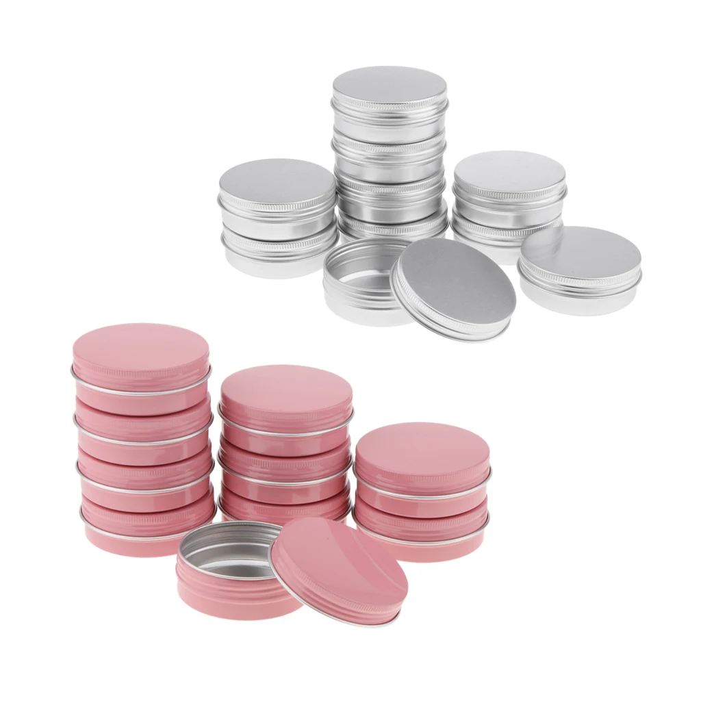 20Pcs Travel Cosmetic Screw Cap Pot Jars Tins DIY Craft Container Case 60ml