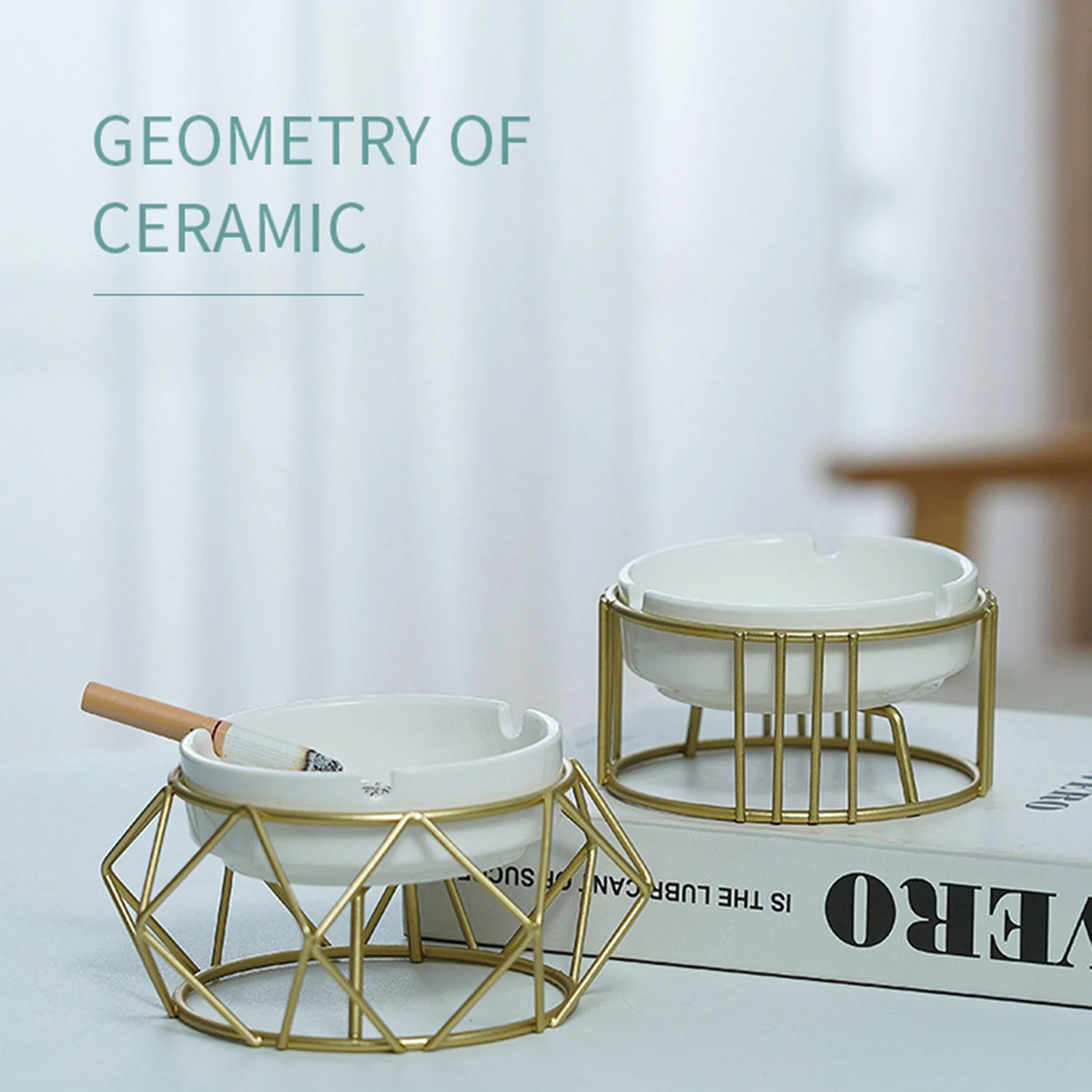 Ceramic Ashtray Hollow Out Ash Tray Ascherbecher Desktop Decor for Home Office Car Golden Black s ceramic ashtray