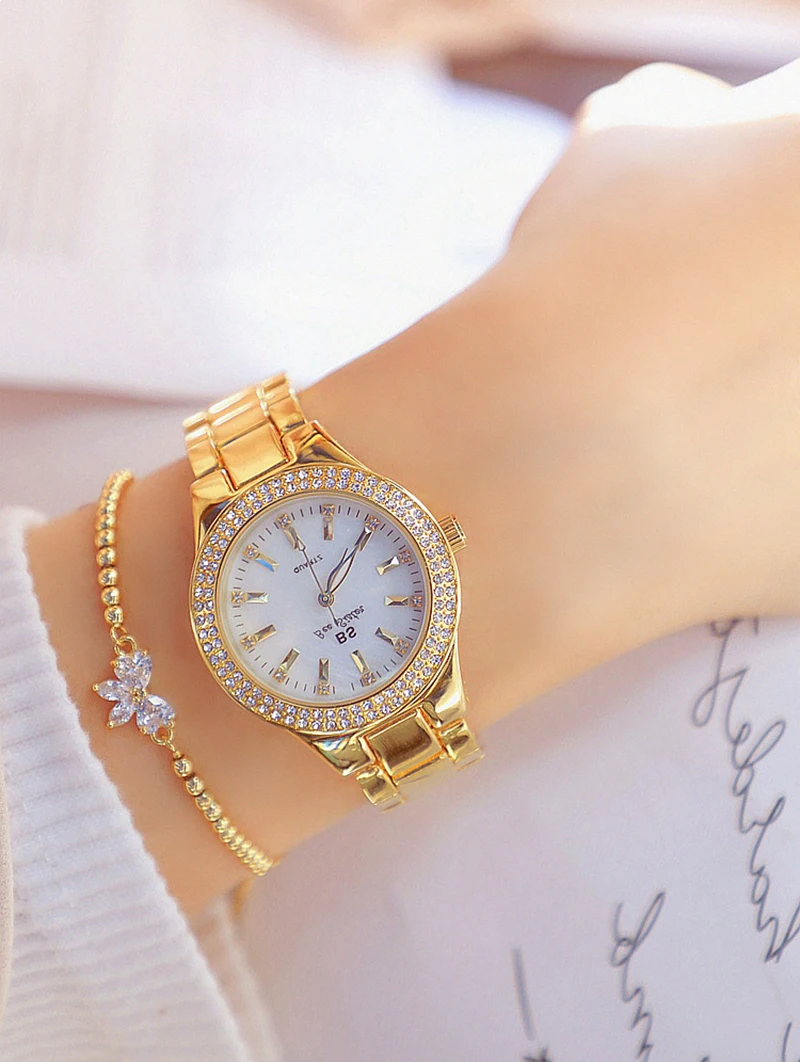 2021 Ladies Wrist Watches Dress Gold Watch Women Crystal Diamond Watches Stainless Steel Silver Clock Women Montre Femme 2020