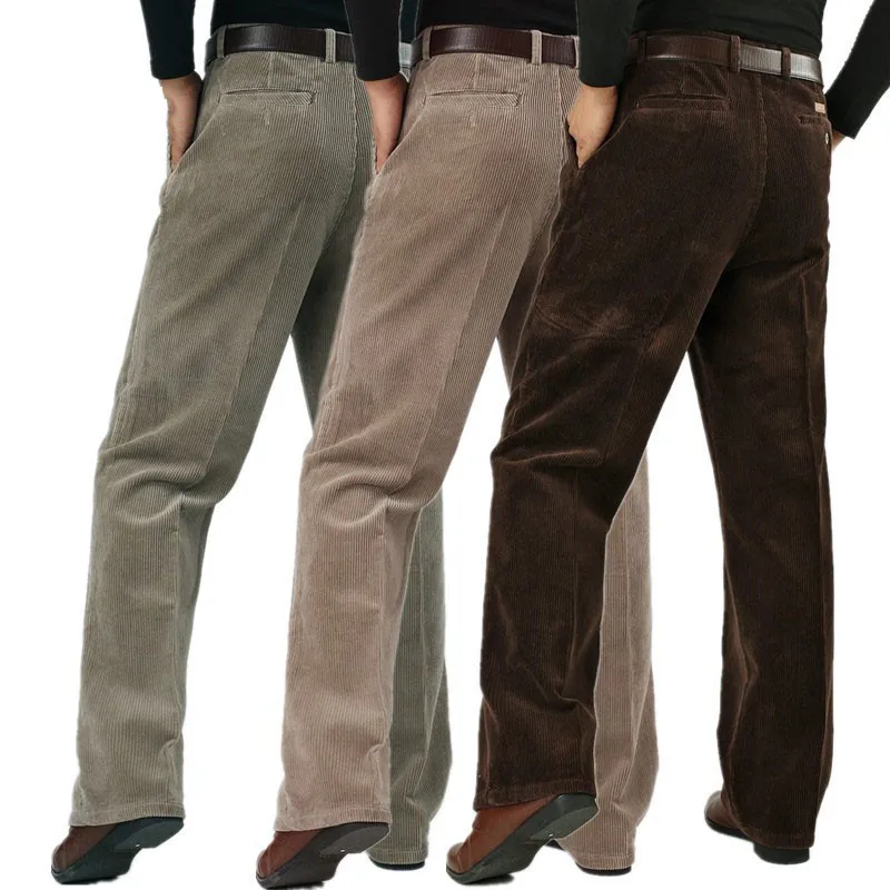 Мужские повседневные брюки зимние мужские повседневные брюки вельветовые толстые вельветовые брюки с высокой талией Свободные повседневные брюки большого размера