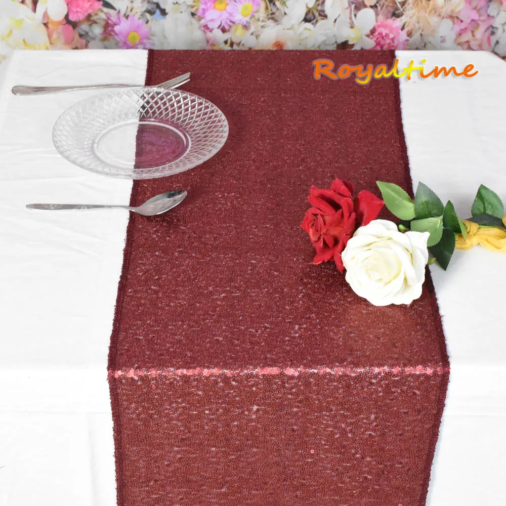 Burgundy Sequin Table Runner 005