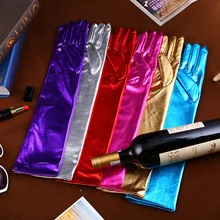 Barato, многоцветные Свадебные аксессуары длиной 45 см, для невесты, ярко-розовые, для девочек, блестящие, для Дня всех святых, Специальные Вечерние перчатки ST217