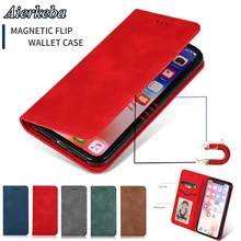 Etui Coque чехол для iPhone XS 11 Pro Max XR X 8 7 6 6S Plus Ретро мягкий кожаный магнитный флип-чехол для телефона с отделением для карт